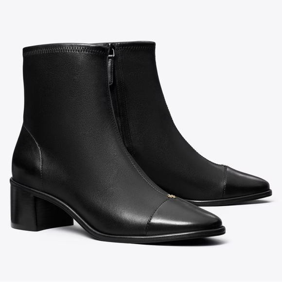 Tory Burch cap toe low heel bootie